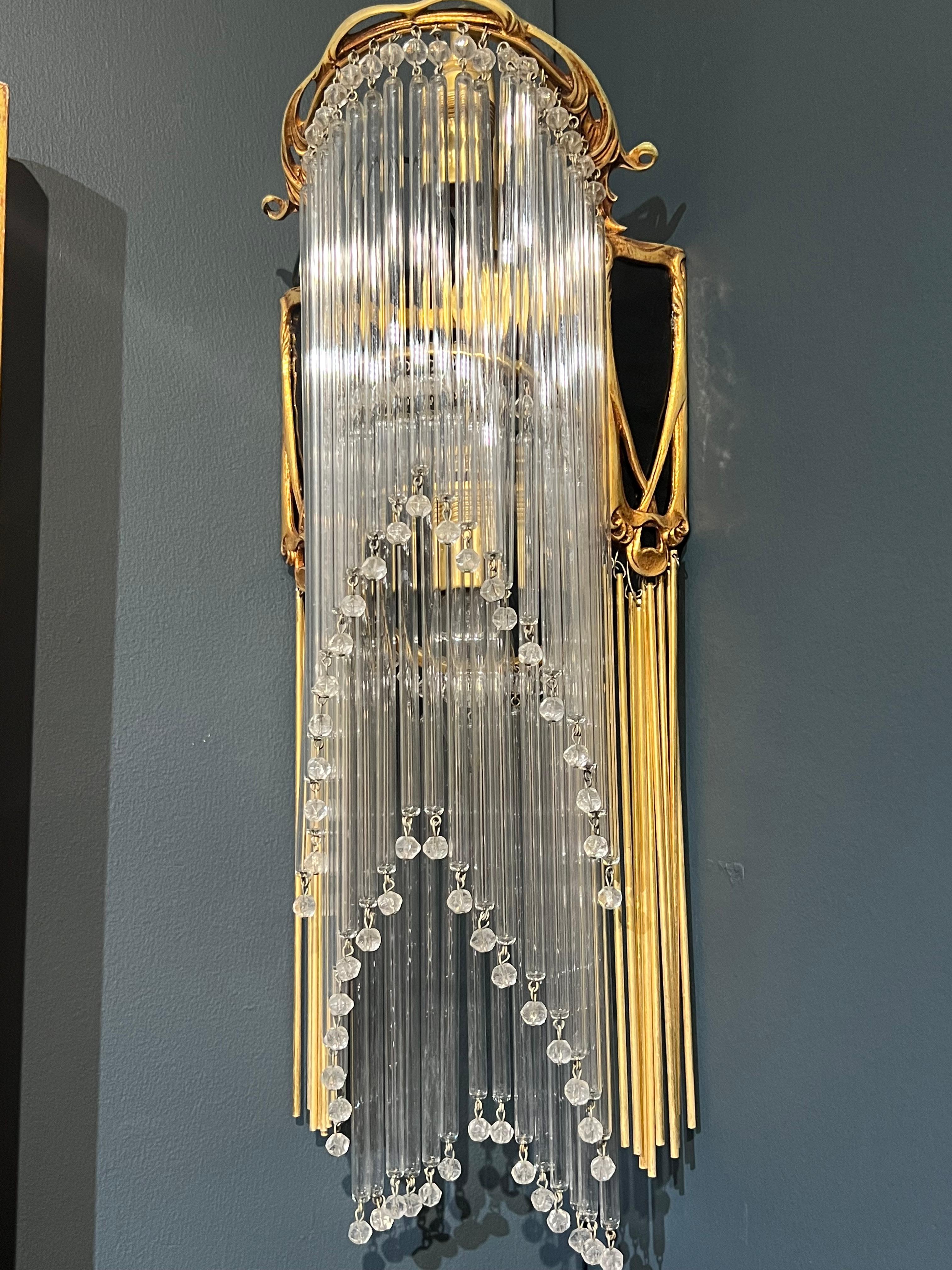 Fin du 20e siècle Lampe d'angle Art Nouveau dans le style de Hector Guimard en vente