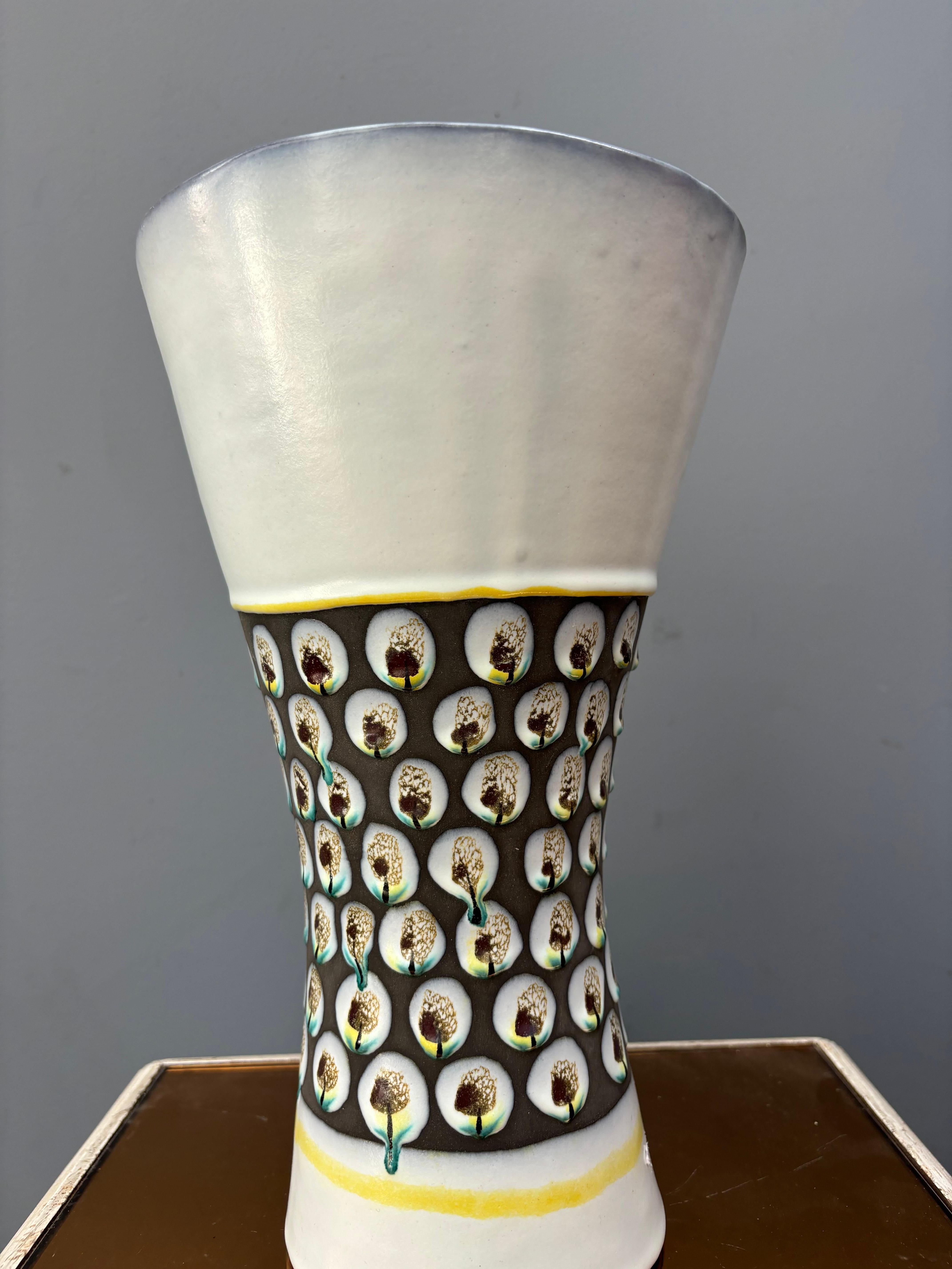 French Cornet vase by Roger Capron For Sale