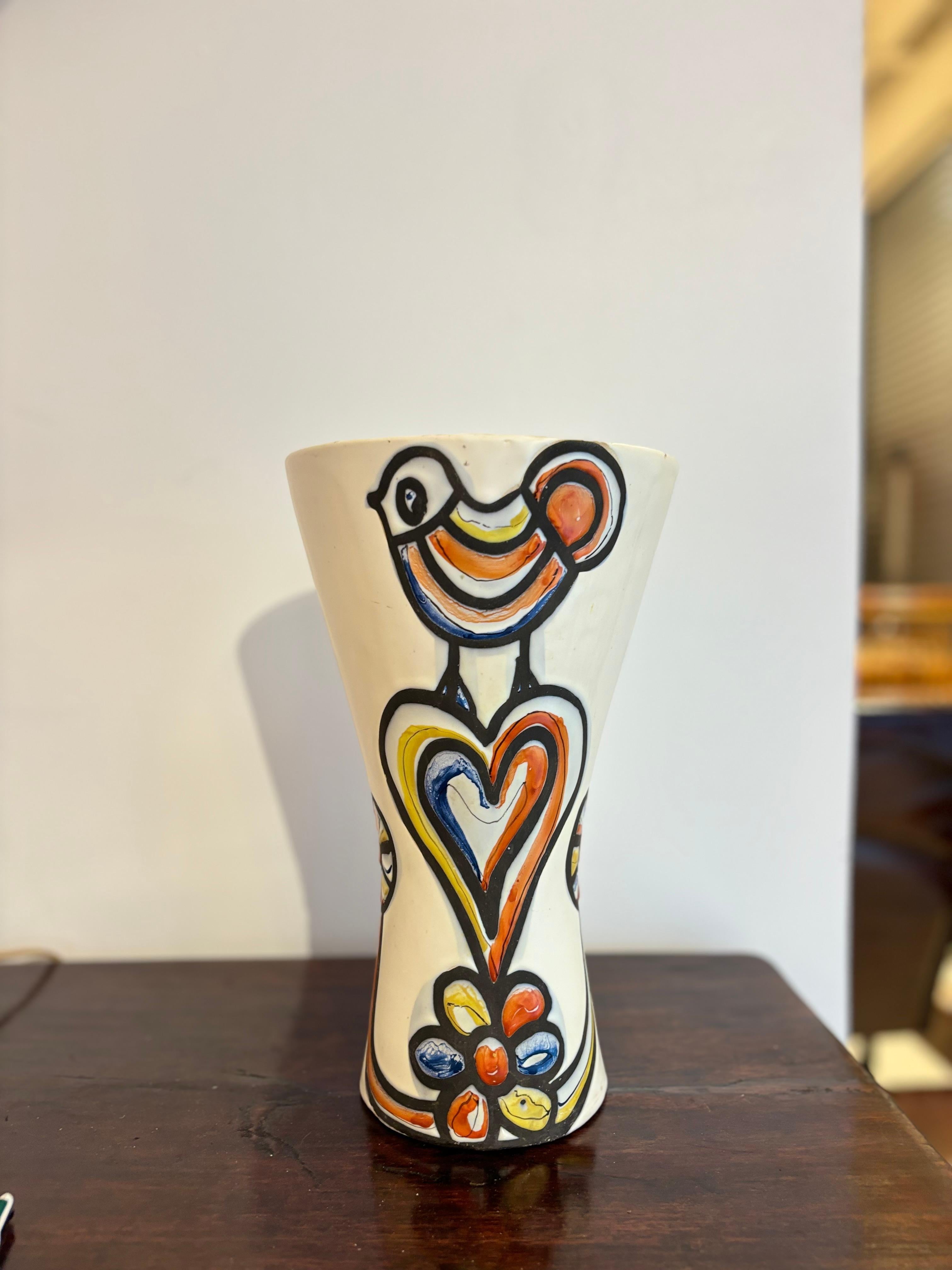 Français Cornet vase by Roger Capron en vente