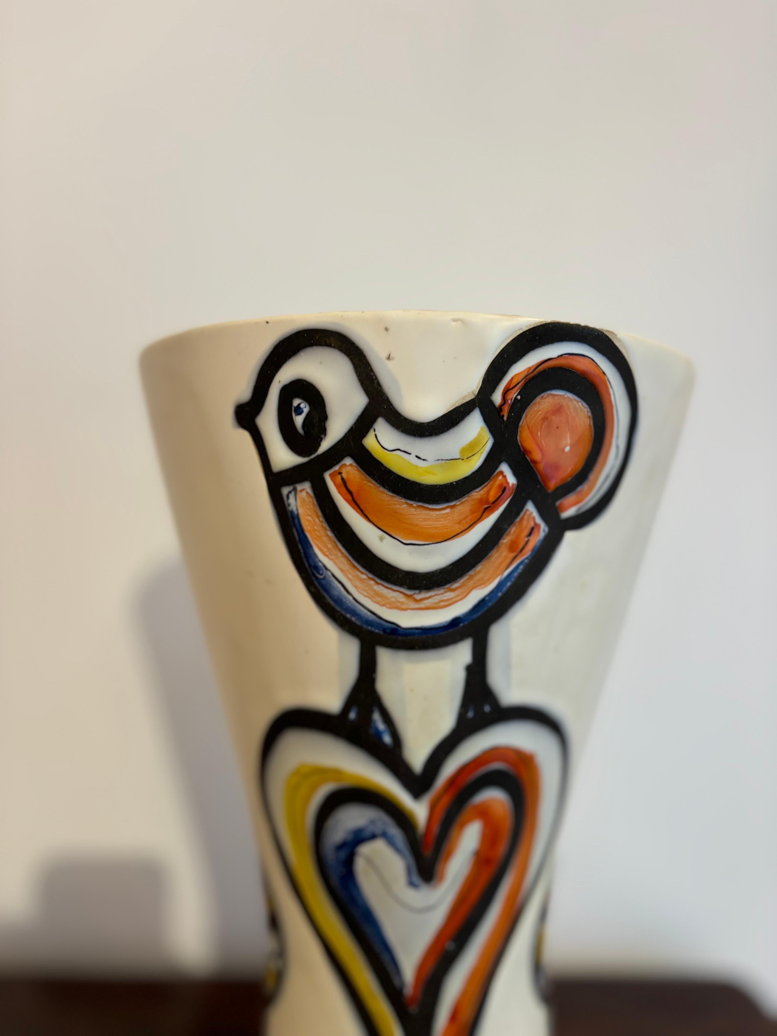 Milieu du XXe siècle Cornet vase by Roger Capron en vente