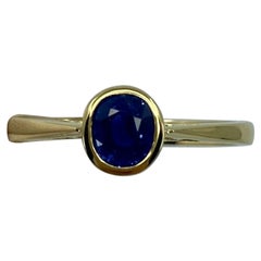 Cornflower Blue 1.02ct Ceylon Sapphire Cushion 18k Yellow Gold Solitaire Ring