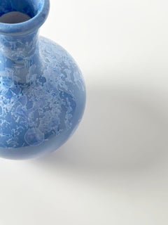 Cornflower Blue Chinese Yuhuchunping Vase with Crystalline Glaze, circa 1970s