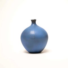 Cornflower Blue Glazed Ceramic in the Style of Inger Persson, Sweden, c. 1950