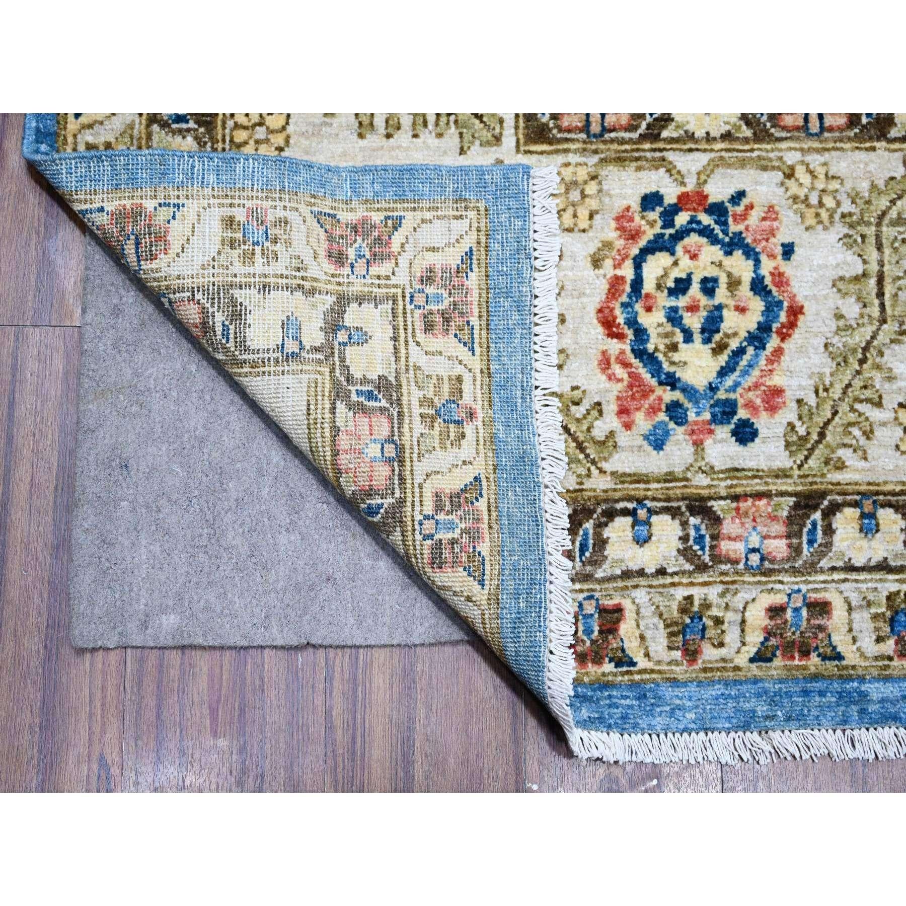 Afghan Cornflower Blue Hand Knotted Pure Wool Aryana Collection Oriental Rug 9' x 11'8