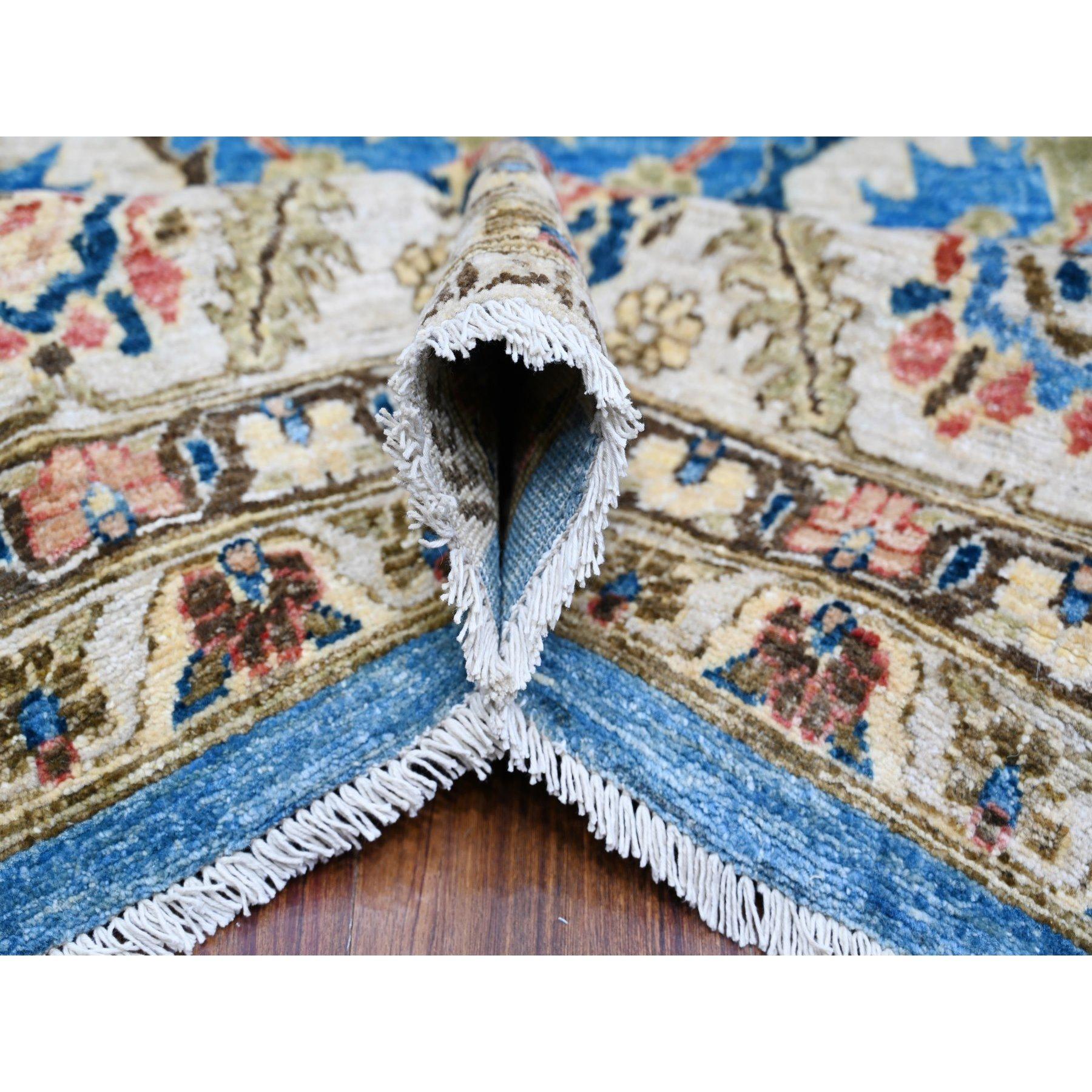 Hand-Knotted Cornflower Blue Hand Knotted Pure Wool Aryana Collection Oriental Rug 9' x 11'8