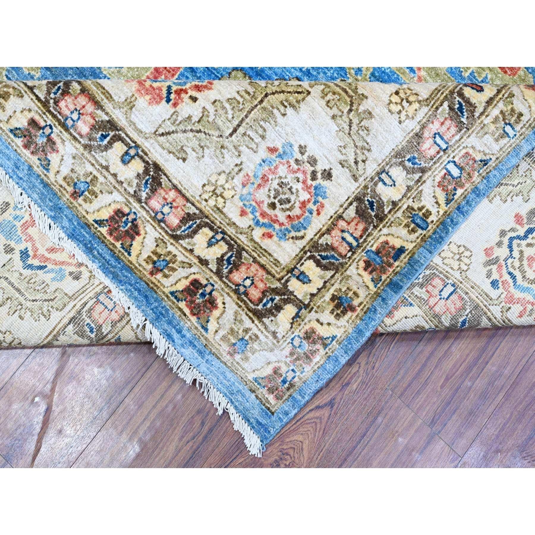 Cornflower Blue Hand Knotted Pure Wool Aryana Collection Oriental Rug 9' x 11'8