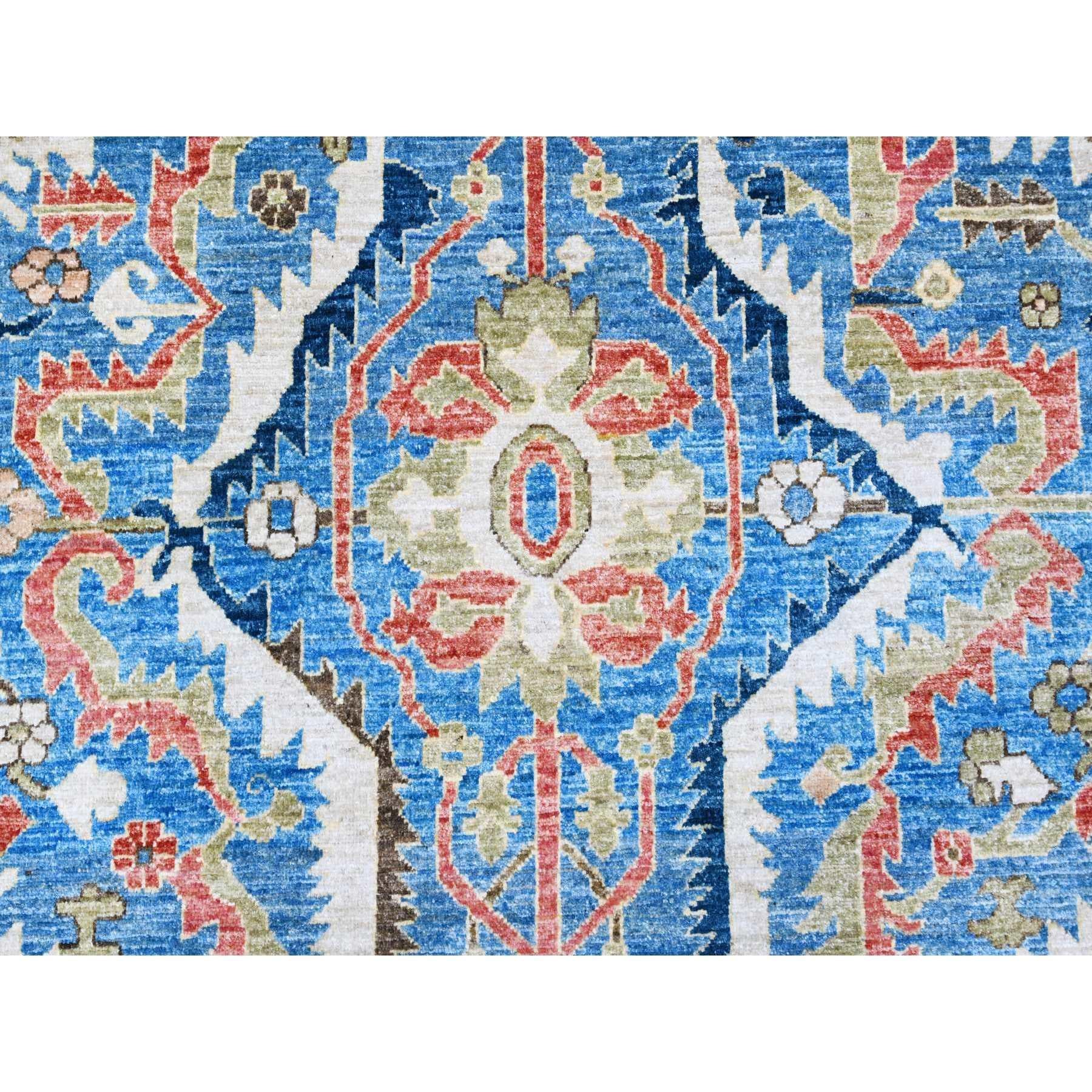 Cornflower Blue Hand Knotted Pure Wool Aryana Collection Oriental Rug 9' x 11'8
