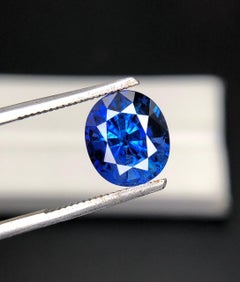 Saphir naturel bleu barbeau, taille ovale, 4,62 carats, pierre précieuse en vrac pour bague