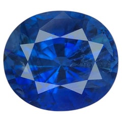 Saphir naturel bleu barbeau, taille ovale, 4,62 carats, pierre précieuse en vrac pour bague