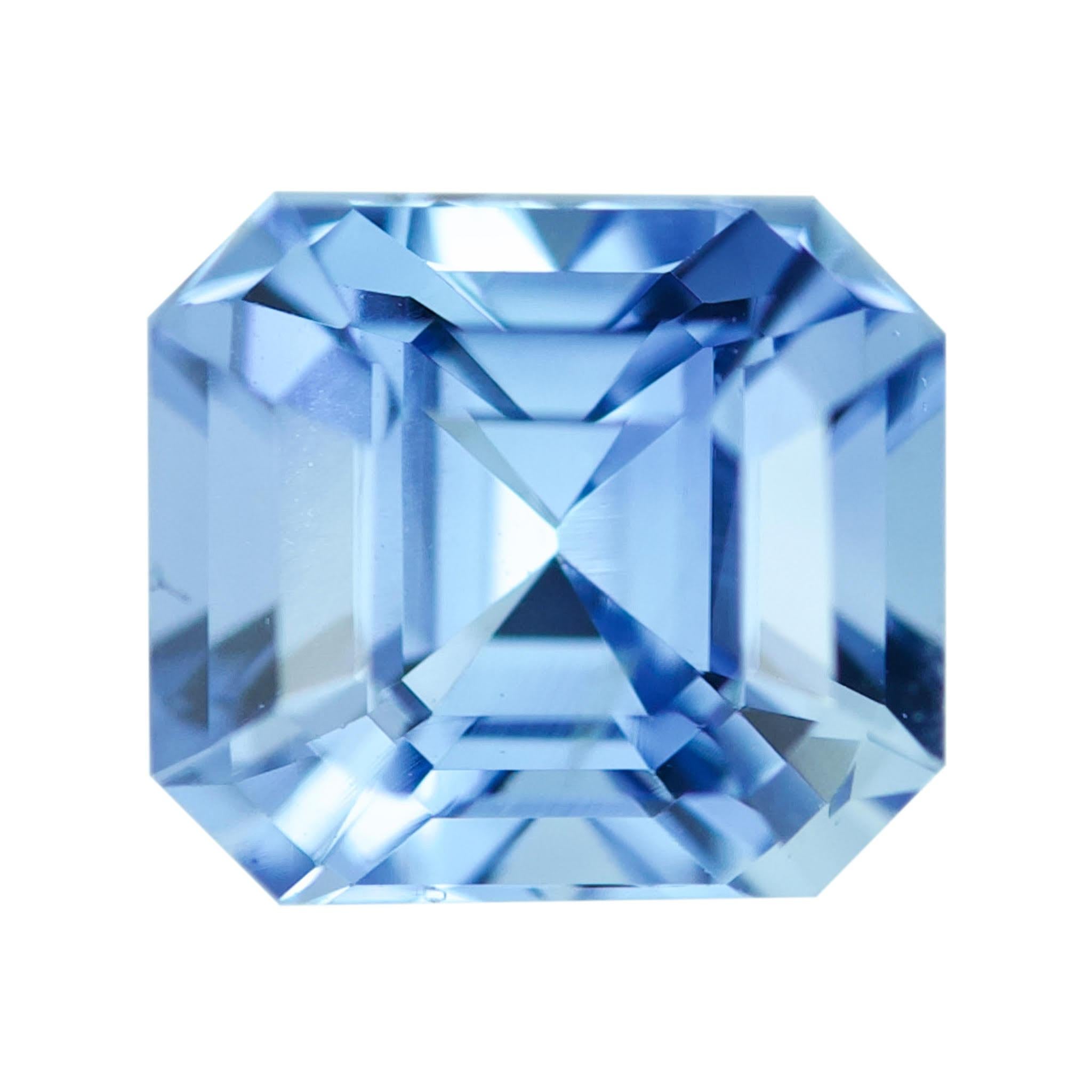 Cornflower Blue Sapphire 1.50 ct Emerald Cut Unheated Ceylon Natural, Loose Gems