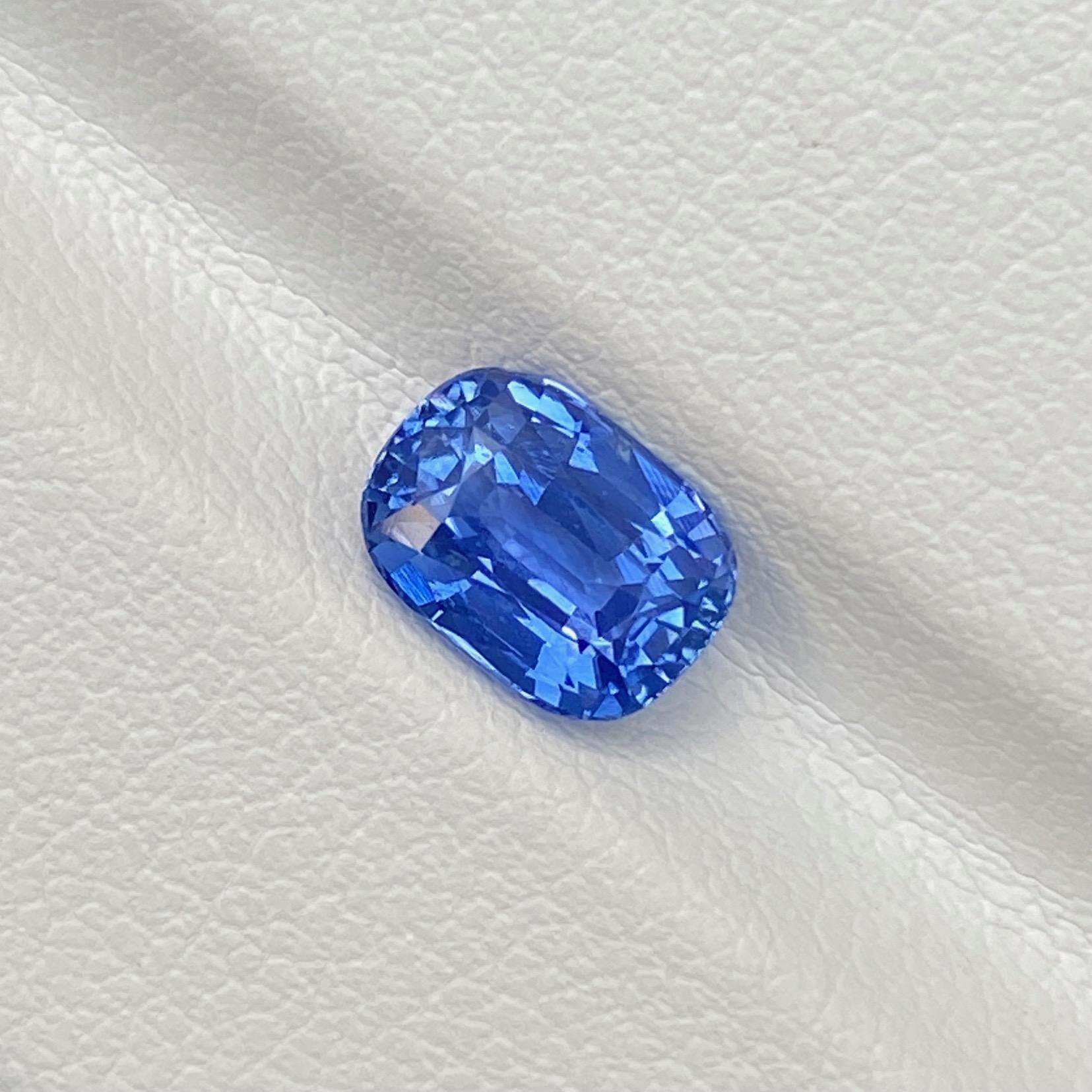 Irresistible Ceylonese cornflower blue sapphire expertly cushion cut to just under 2 carat. Undeniable heritage and colour and certified unheated this natural cornflower blue sapphire would make a spectacular engagement ring.

This cornflower blue