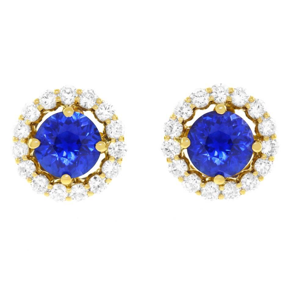 cornflower blue sapphire earrings