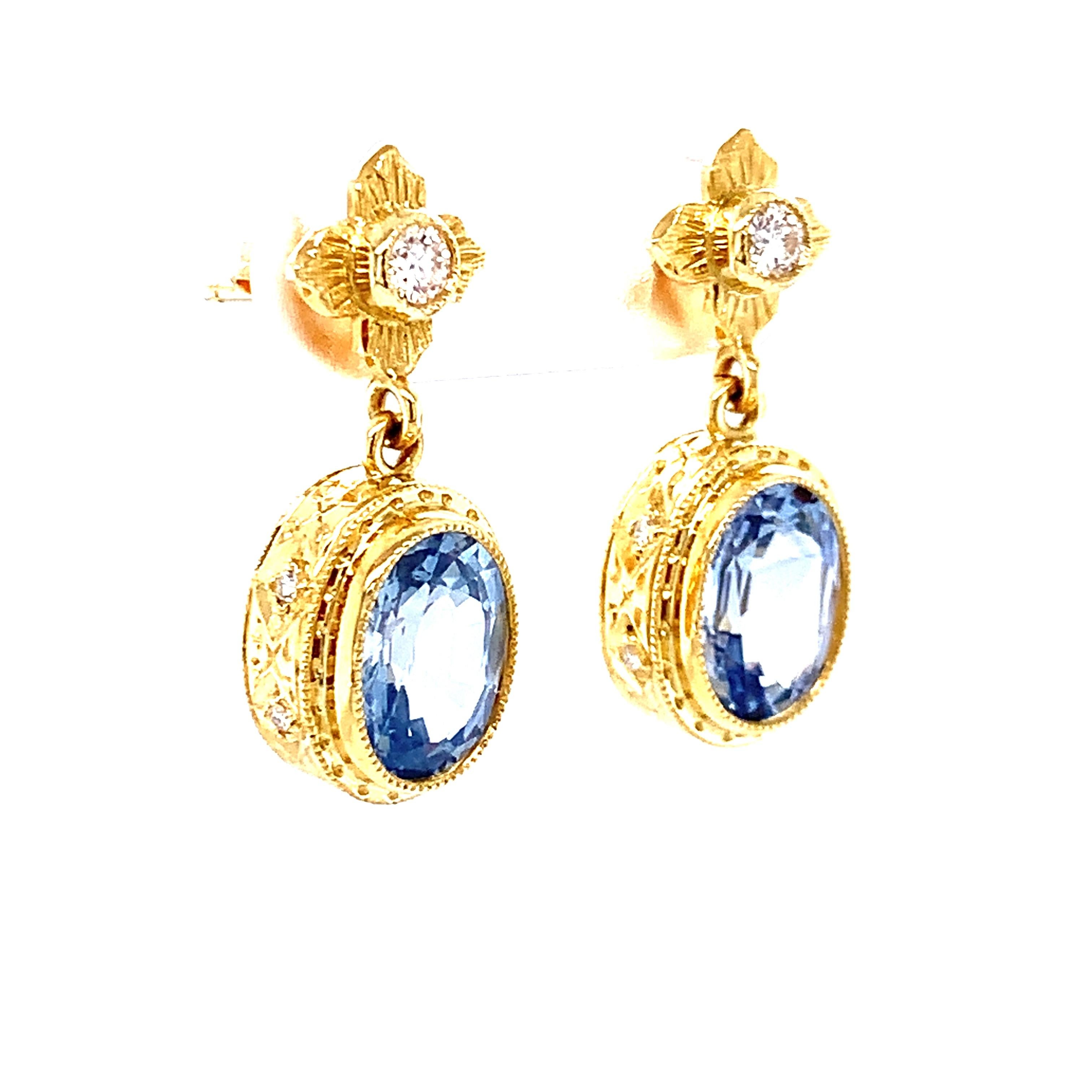 cornflower blue sapphire earrings