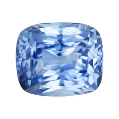 Cornflower Blue Sapphire Cushion Natural Unheated, Loose Gemstone (Saphir bleu en forme de coussin, non chauffé, en vrac)