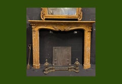 Siena yellow marble fireplace frame, carved, Italy