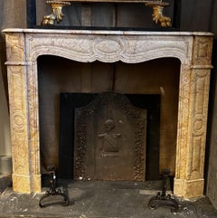 Pompadour chimney frame made of partridge breccia marble, France