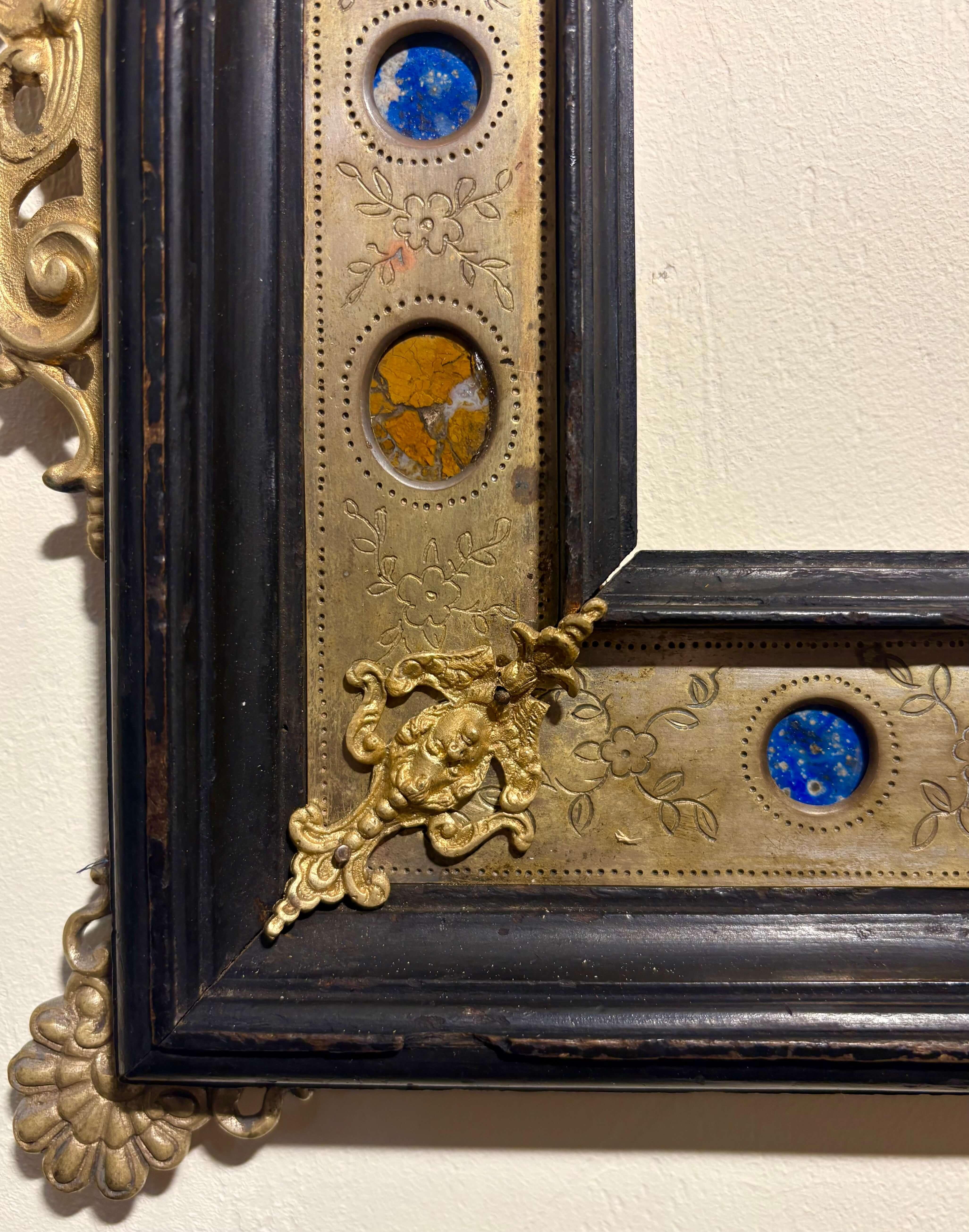 18th Century and Earlier Grand Tour Frame  Hard Stone and Gilded Bronze, Rome, 18th century For Sale