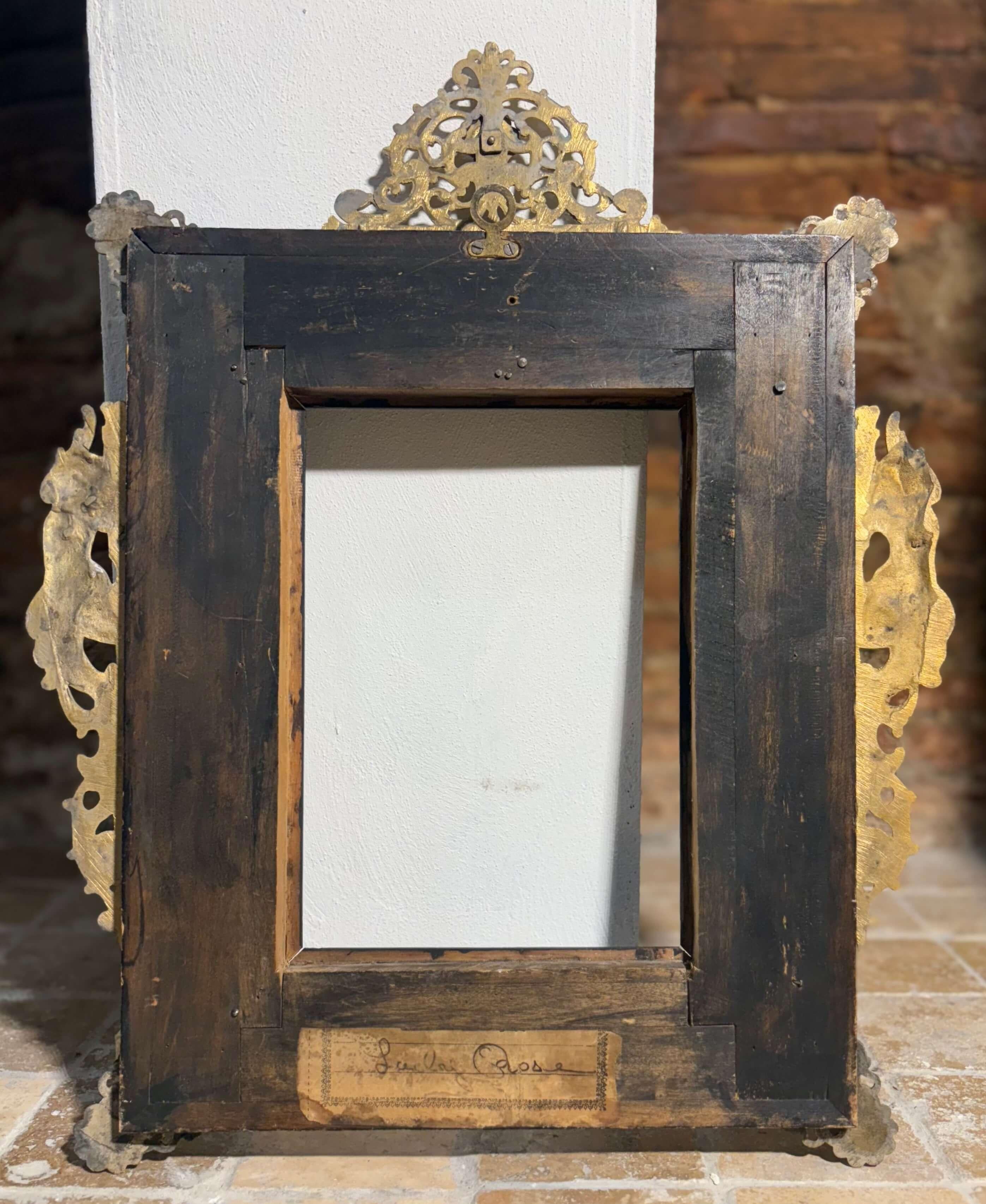 Grand Tour Frame  Hard Stone and Gilded Bronze, Rome, 18th century For Sale 1