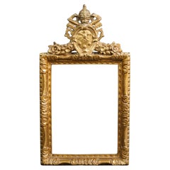 Cornice in Legno Dorato XVIII secolo con Stemma Papale
