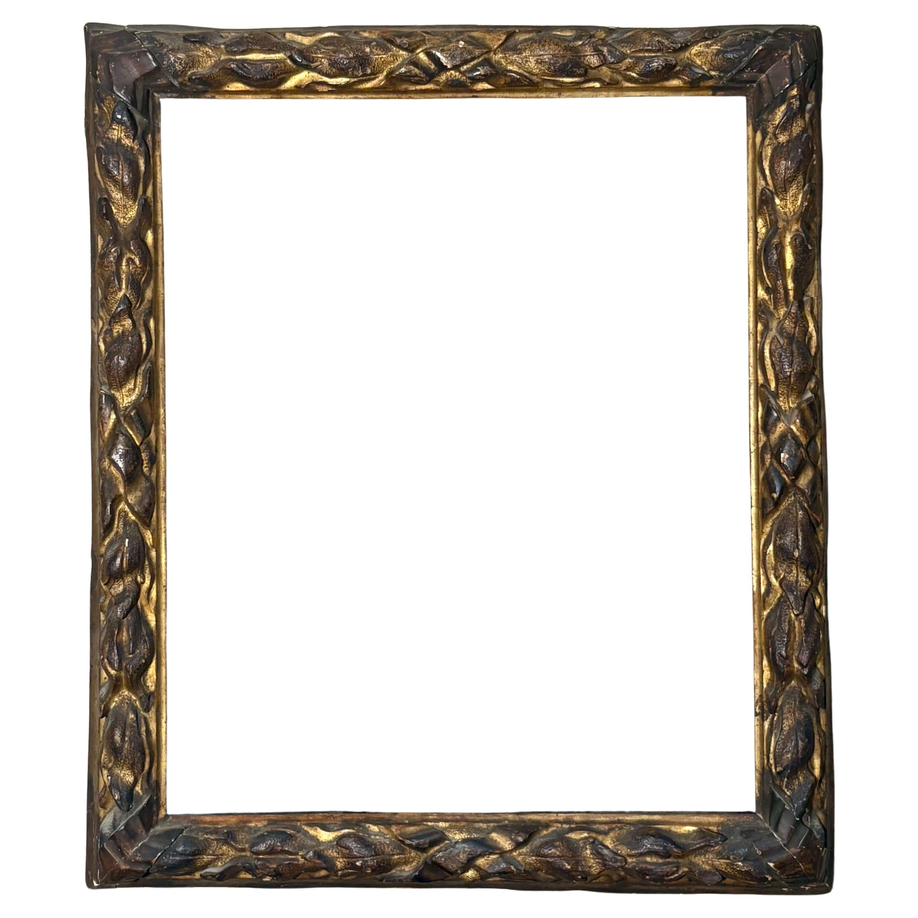 Cornice Italiana Bolognese inizi XVII secolo Legno Scolpito e Dorato in vendita