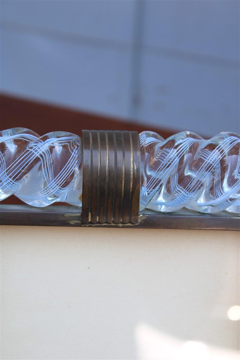 Mid-Century moderno Cornice Porta Fotografia Barovier Torcello 1940 Vetro di Murano e Ottone Firmata