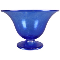 Corning Museum of Glass Cobalt Blue Blown Footed Flared Bowl, Signed