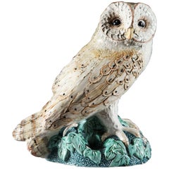 Hibou de la grange de poterie d'art de Cornish