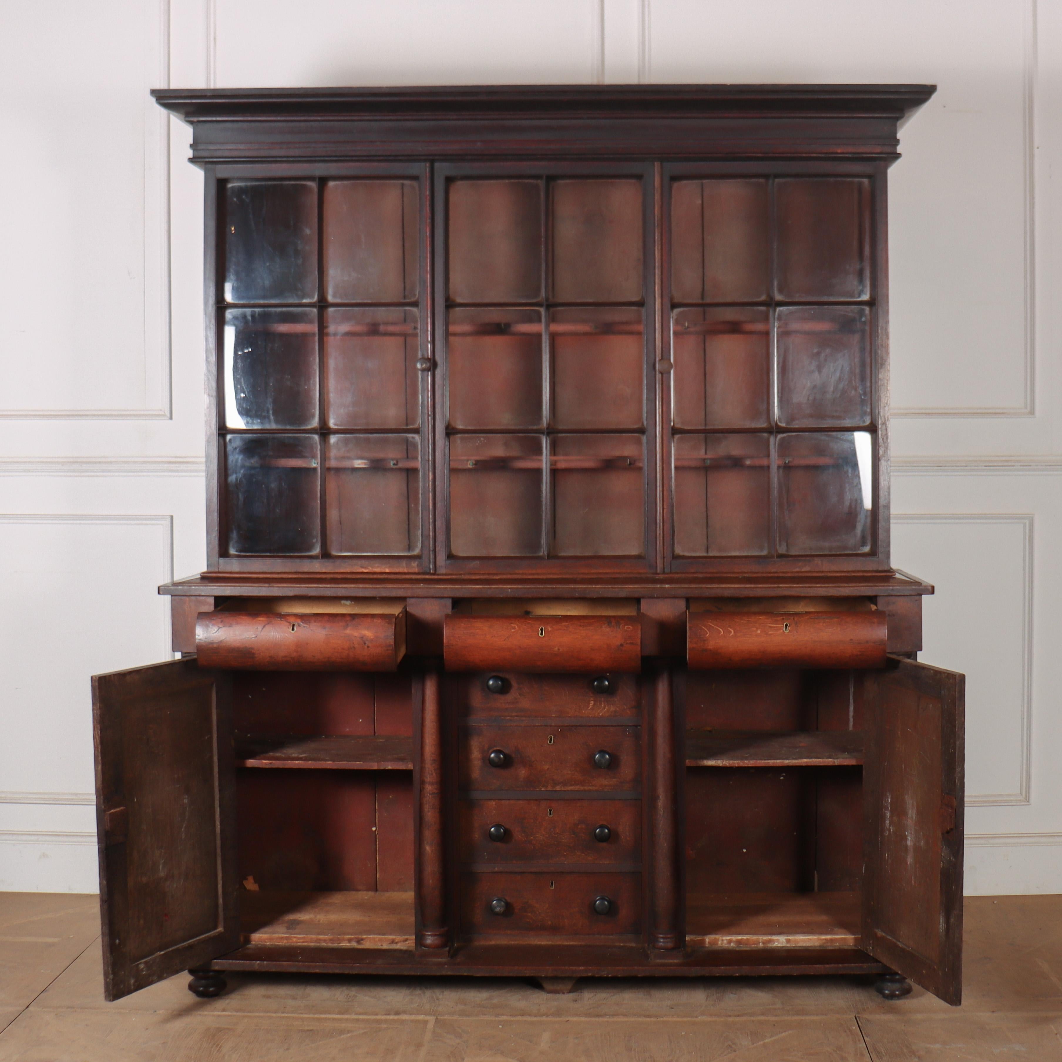 Cornish Oak Glazed Dresser In Good Condition For Sale In Leamington Spa, Warwickshire