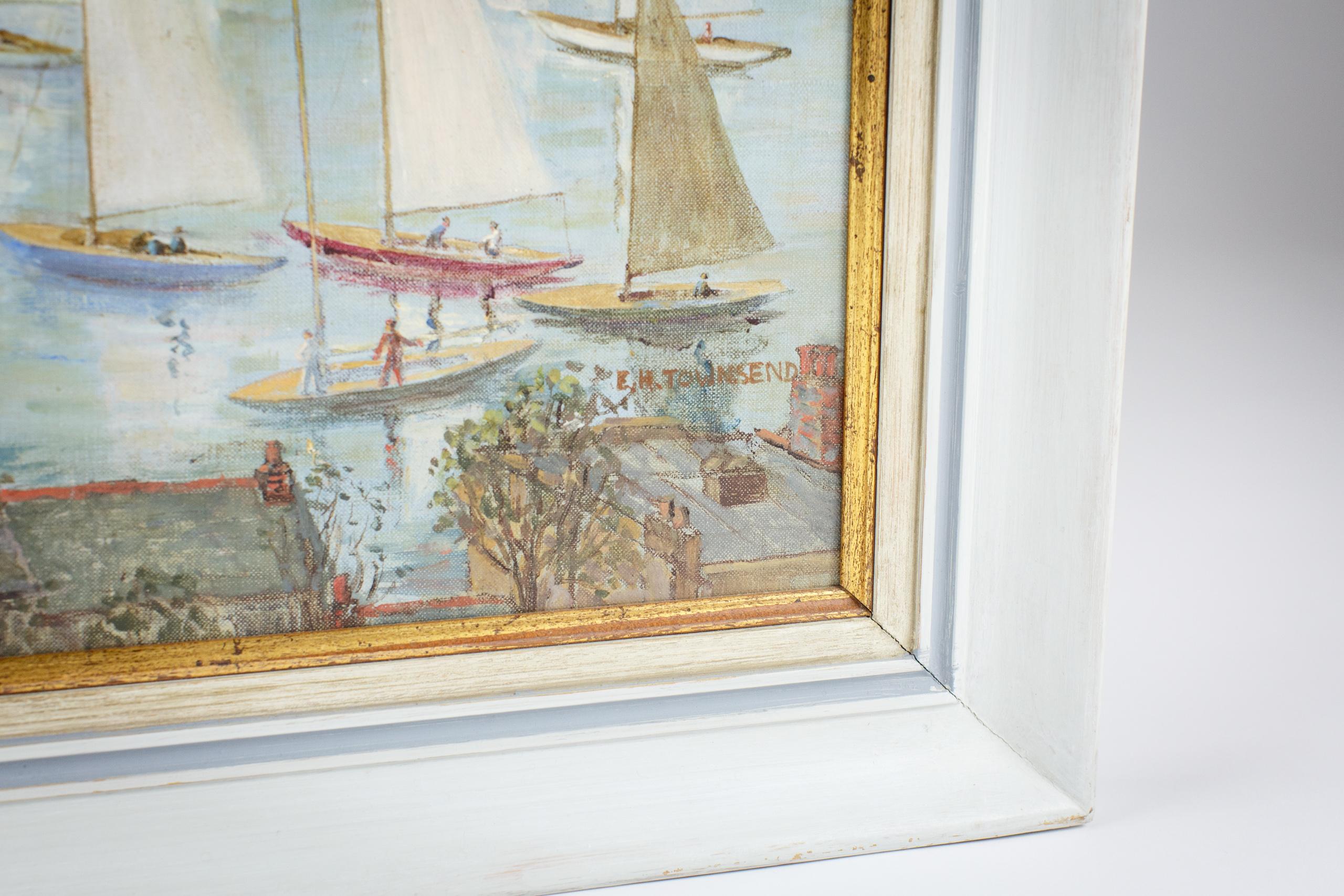 Cornish Regatta, Öl auf Leinwand Gemälde von E. N. Townsend im Angebot 6