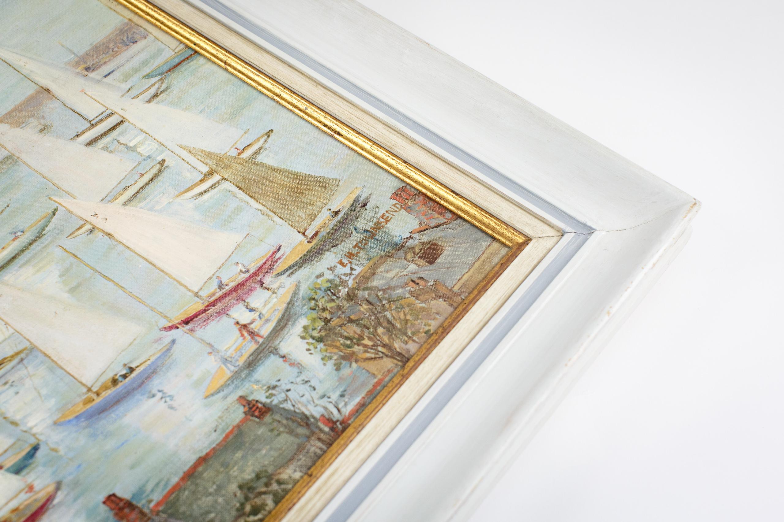 Cornish Regatta, Öl auf Leinwand Gemälde von E. N. Townsend (Englisch) im Angebot