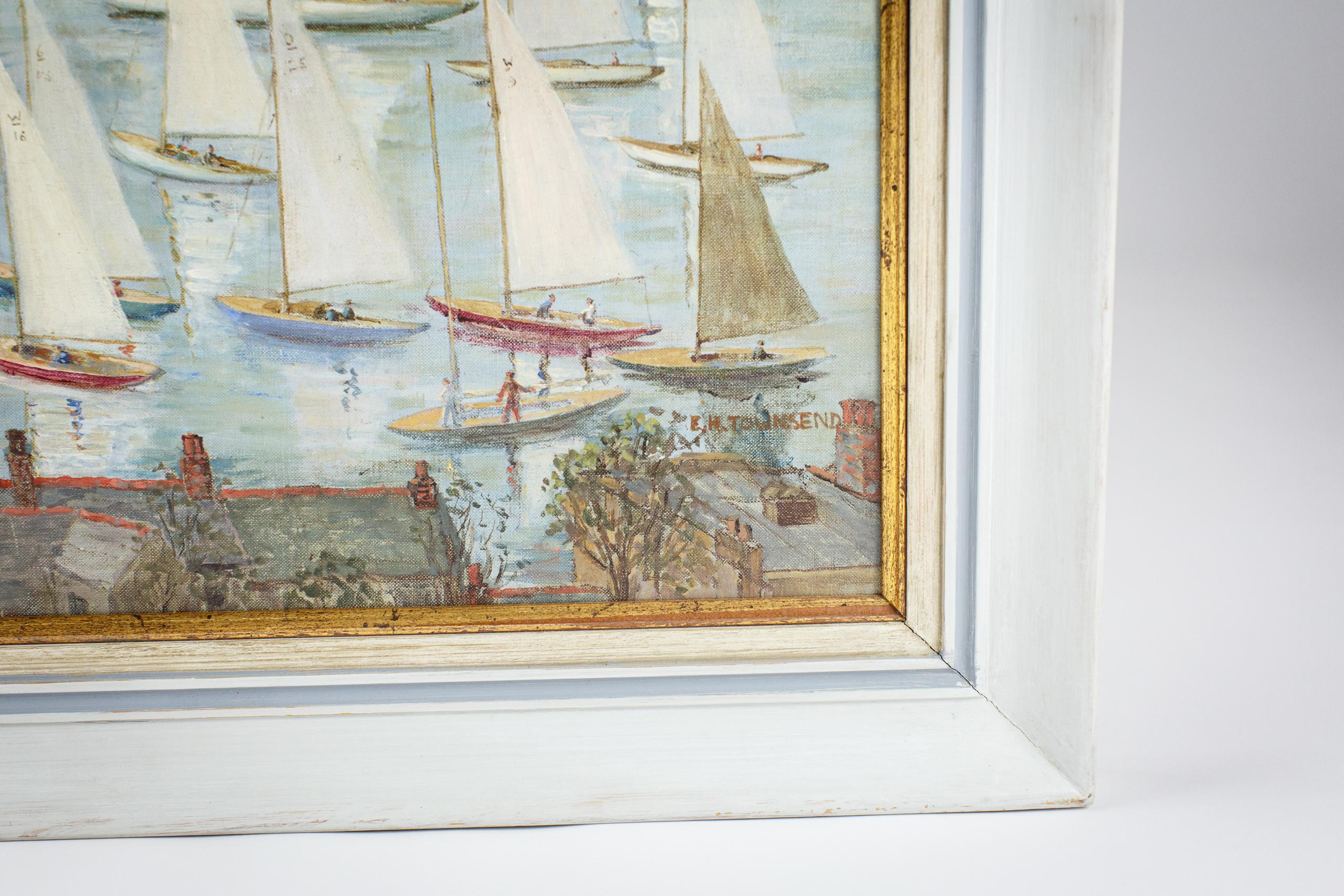 Cornish Regatta, Öl auf Leinwand Gemälde von E. N. Townsend im Angebot 2