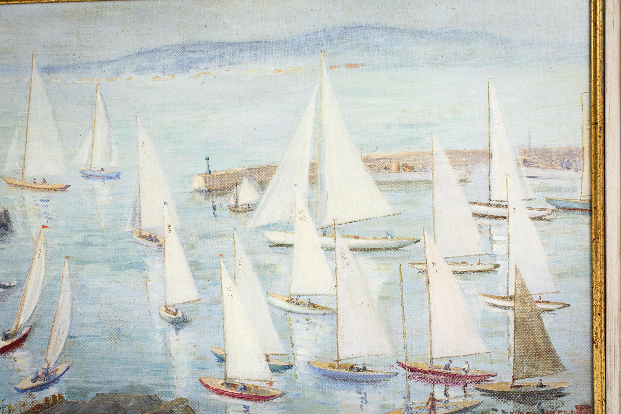Cornish Regatta, Öl auf Leinwand Gemälde von E. N. Townsend im Angebot 3
