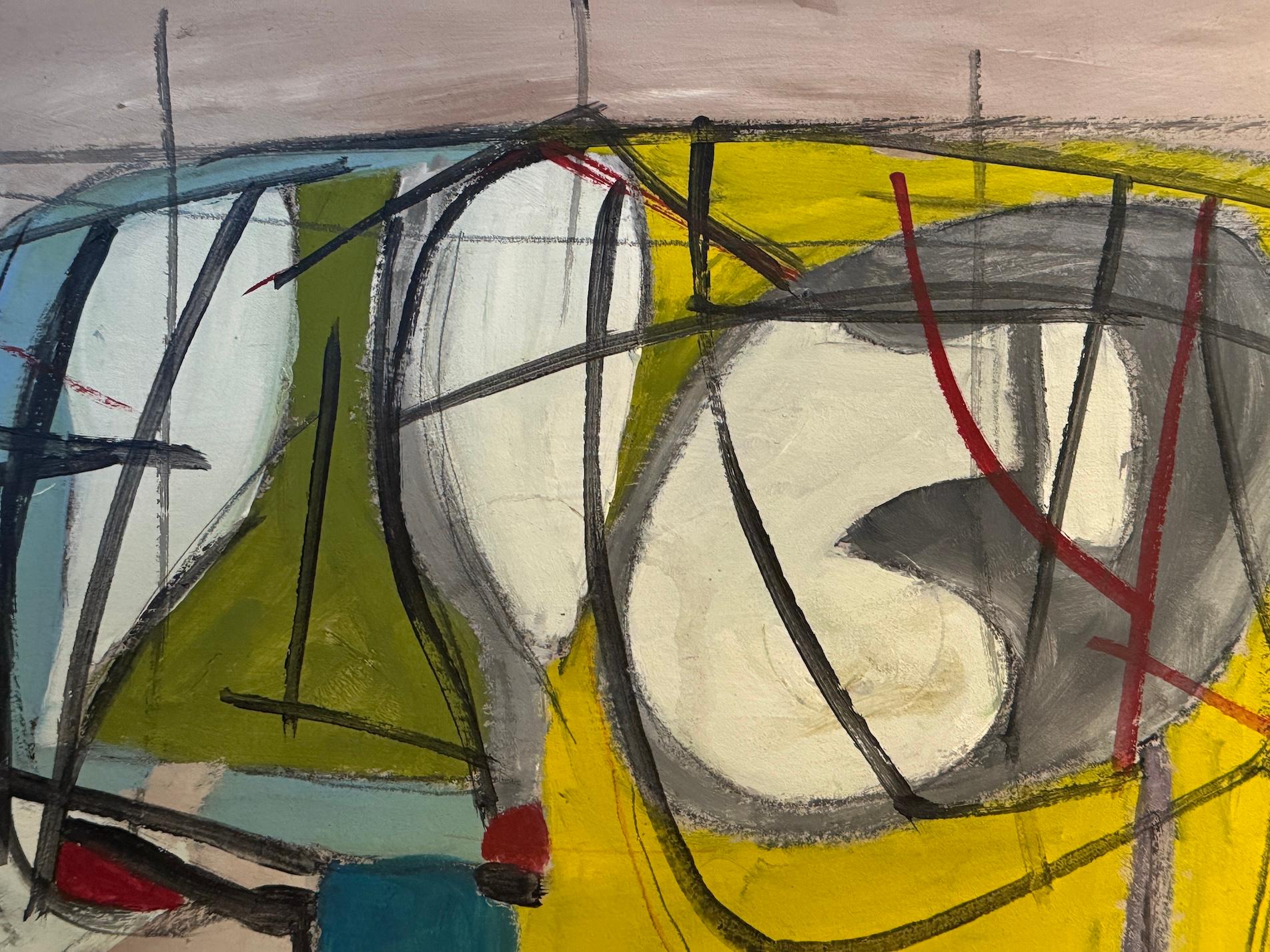 Paesaggio astratto in stile St.Ives dalla Cornovaglia - Painting di Cornish School