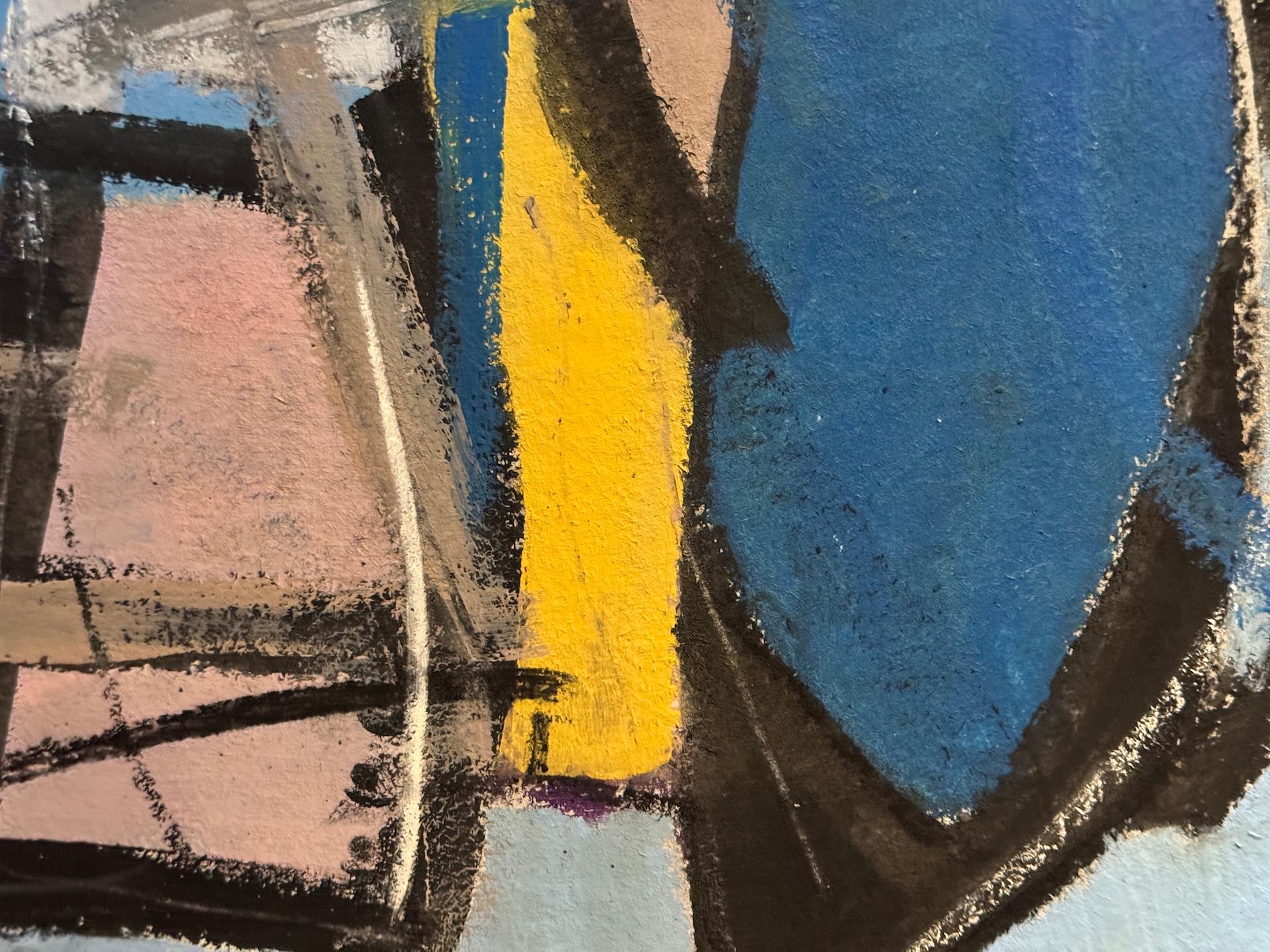 l'Old Berge, paesaggio astratto in stile St.Ives dalla Cornovaglia, Regno Unito - Abstract Painting Marrone di Cornish School