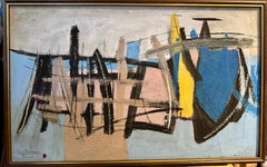 Vintage the Old Berge, Abstract St.Ives style landscape from Cornwall, UK