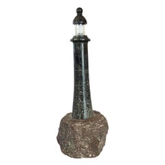 Cornish Serpentine 1930s Lighthouse Table Lamp
