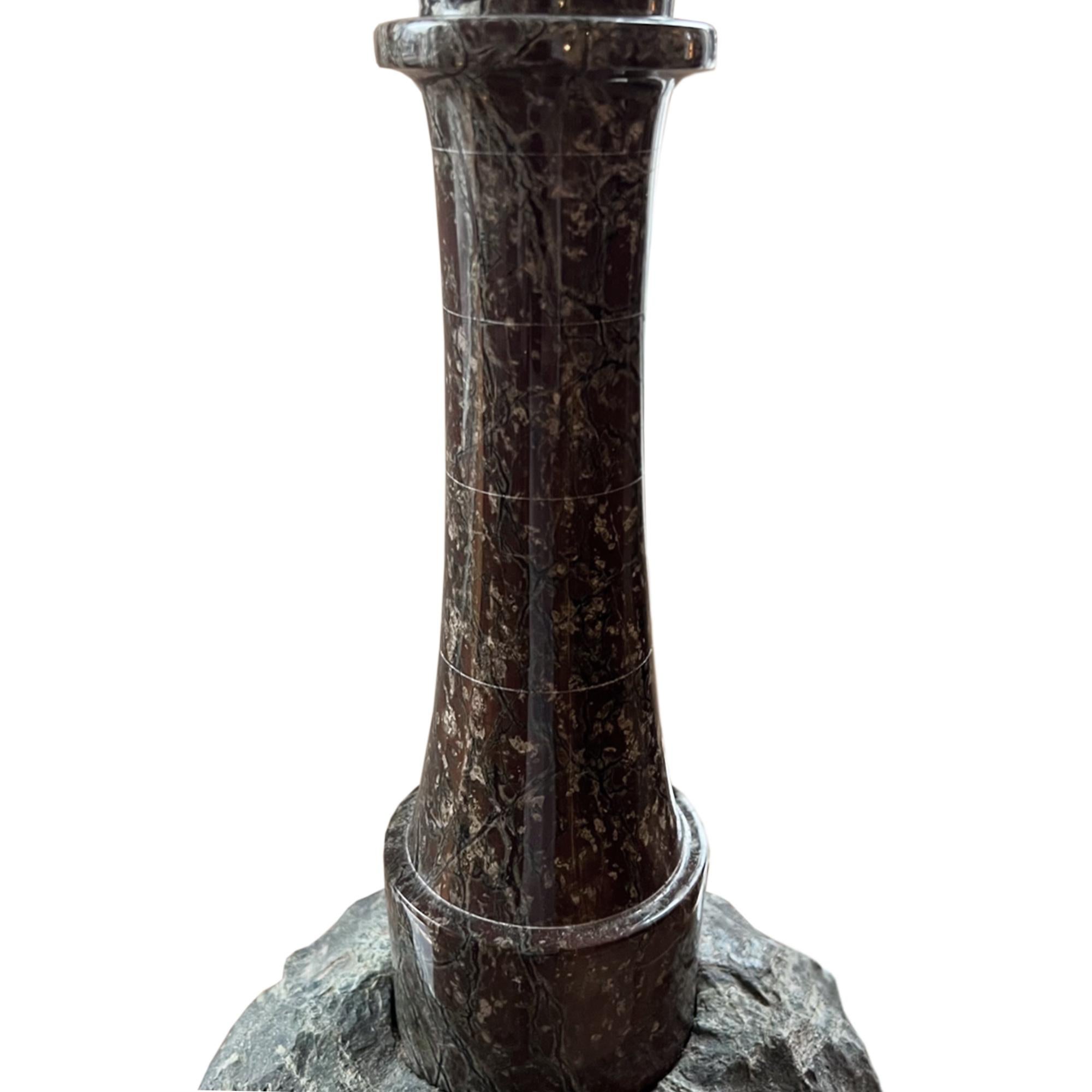 British Cornish Serpentine 1930s Lighthouse Table Lamp For Sale