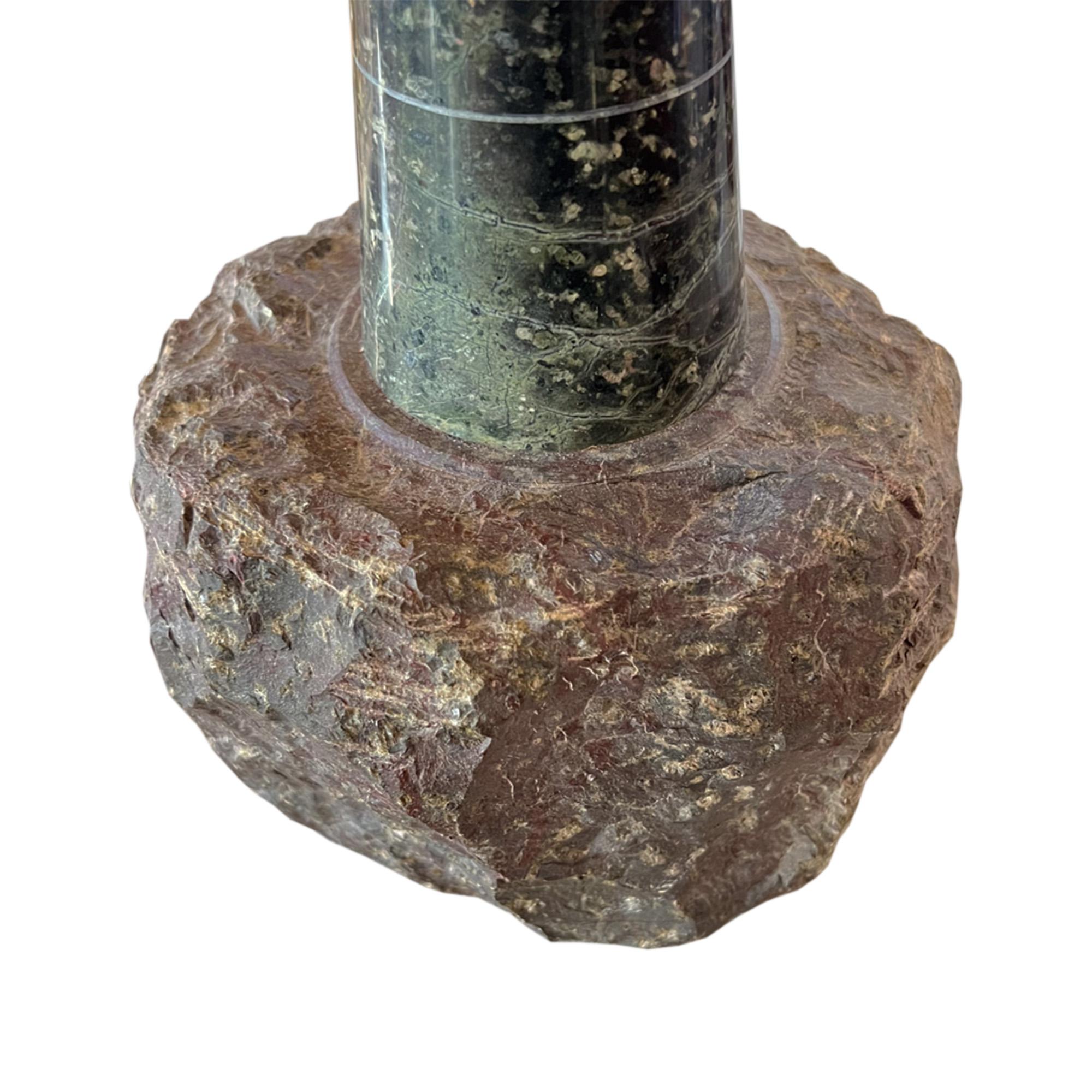 Hand-Carved Cornish Serpentine 1930s Lighthouse Table Lamp For Sale