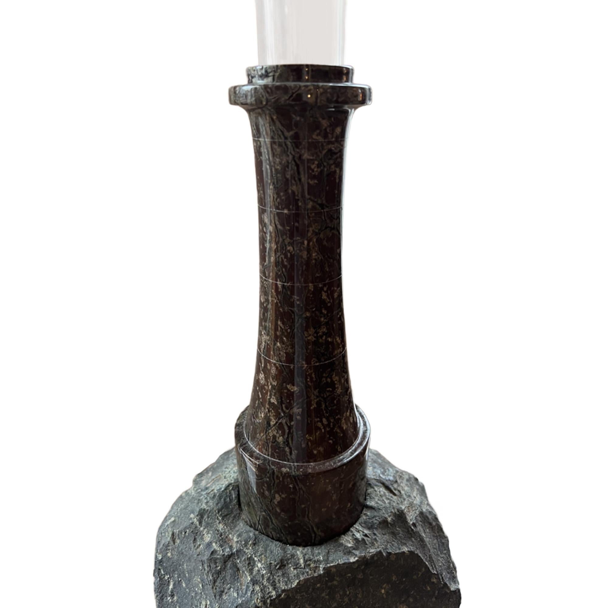Hand-Carved Cornish Serpentine 1930s Lighthouse Table Lamp For Sale