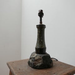 Cornish Serpentine Marble Mid-Century Lighthouse Table Lamp