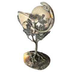 Cornucopia of Nautilus Shell and Lizard Object d’Art