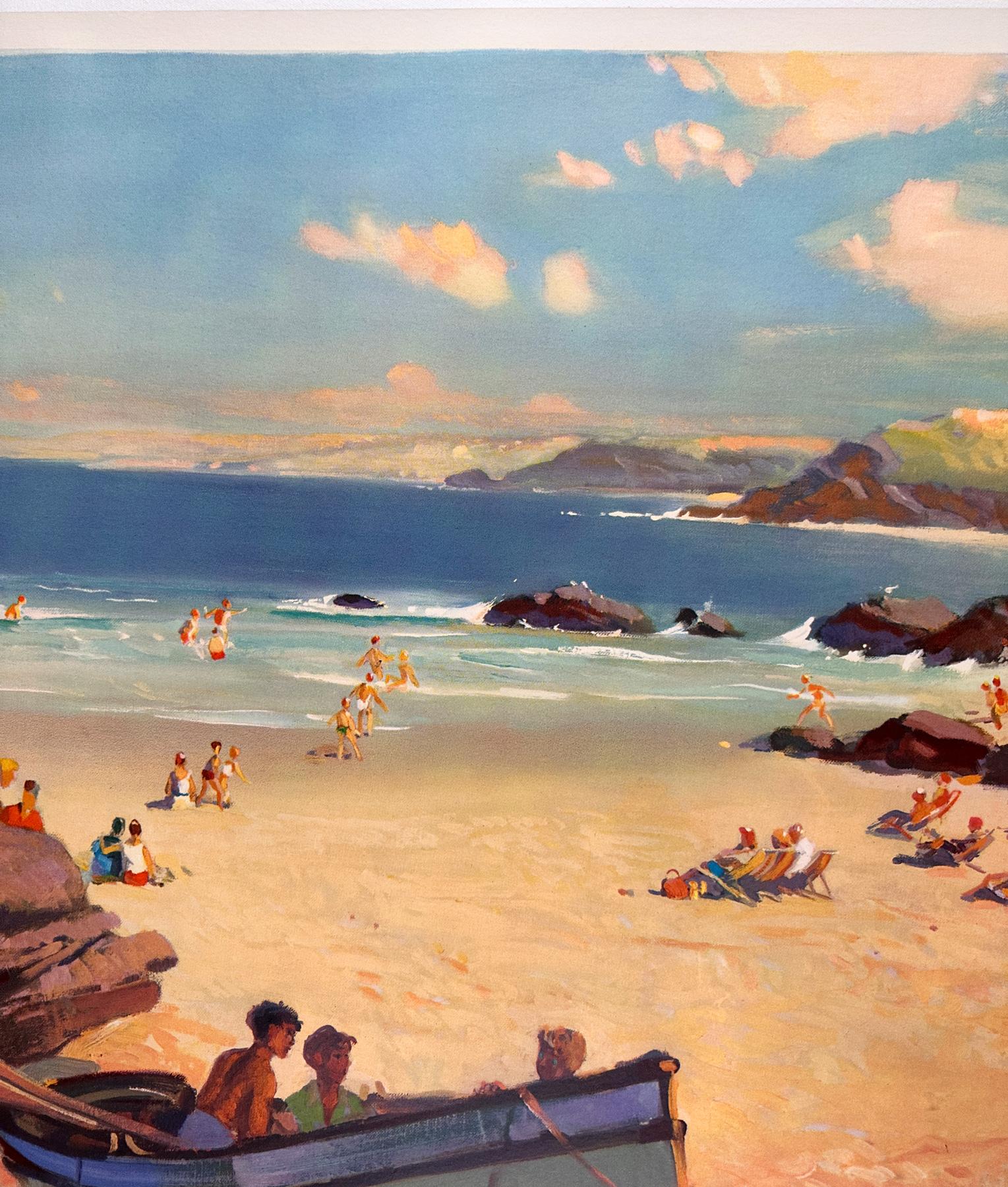 20th Century Cornwall 1960 British Railways Quad Travel Advertising Poster, Leslie Wilcox