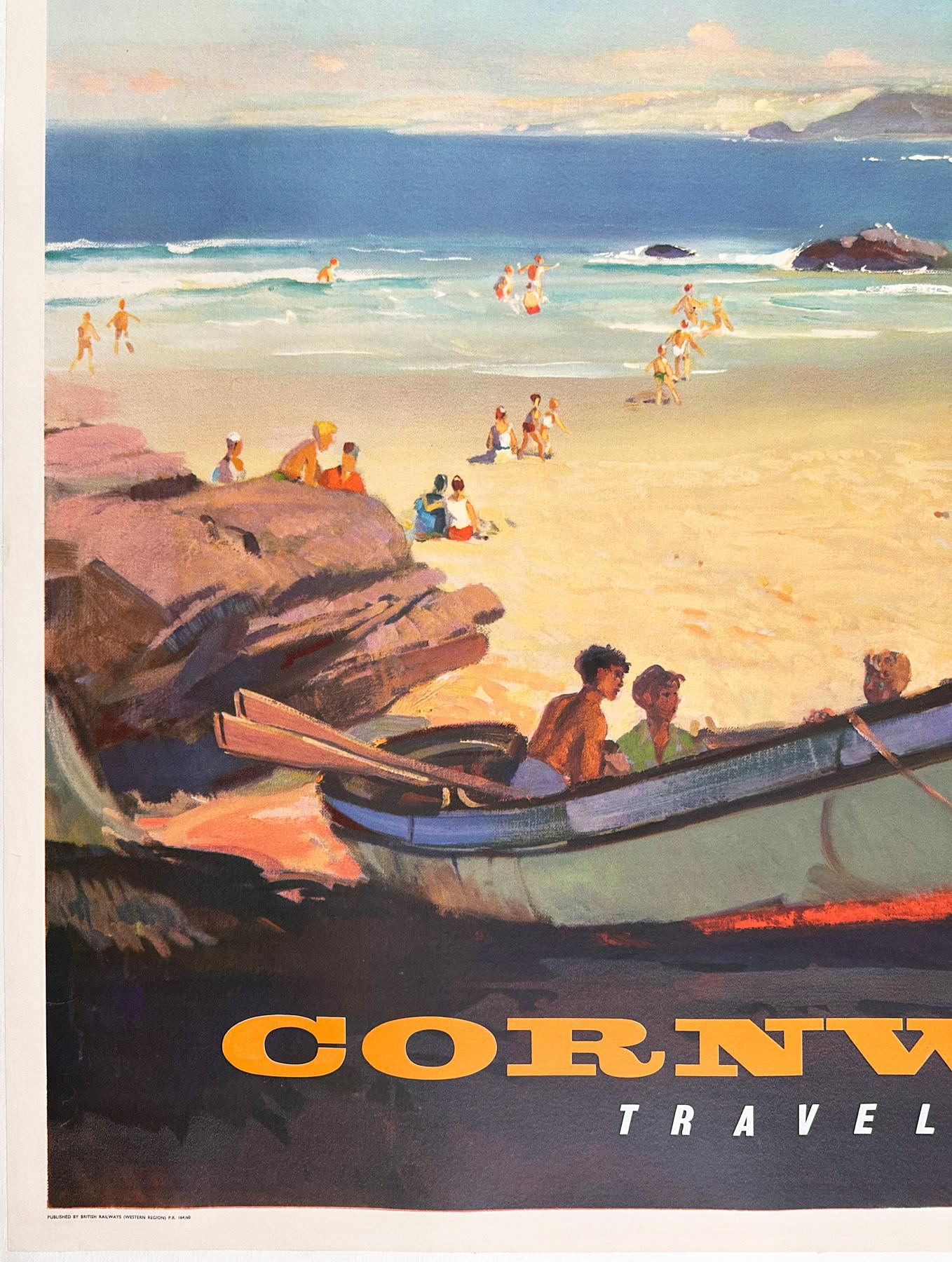 Cornwall 1960 British Railways Quad Travel Advertising Poster, Leslie Wilcox 1