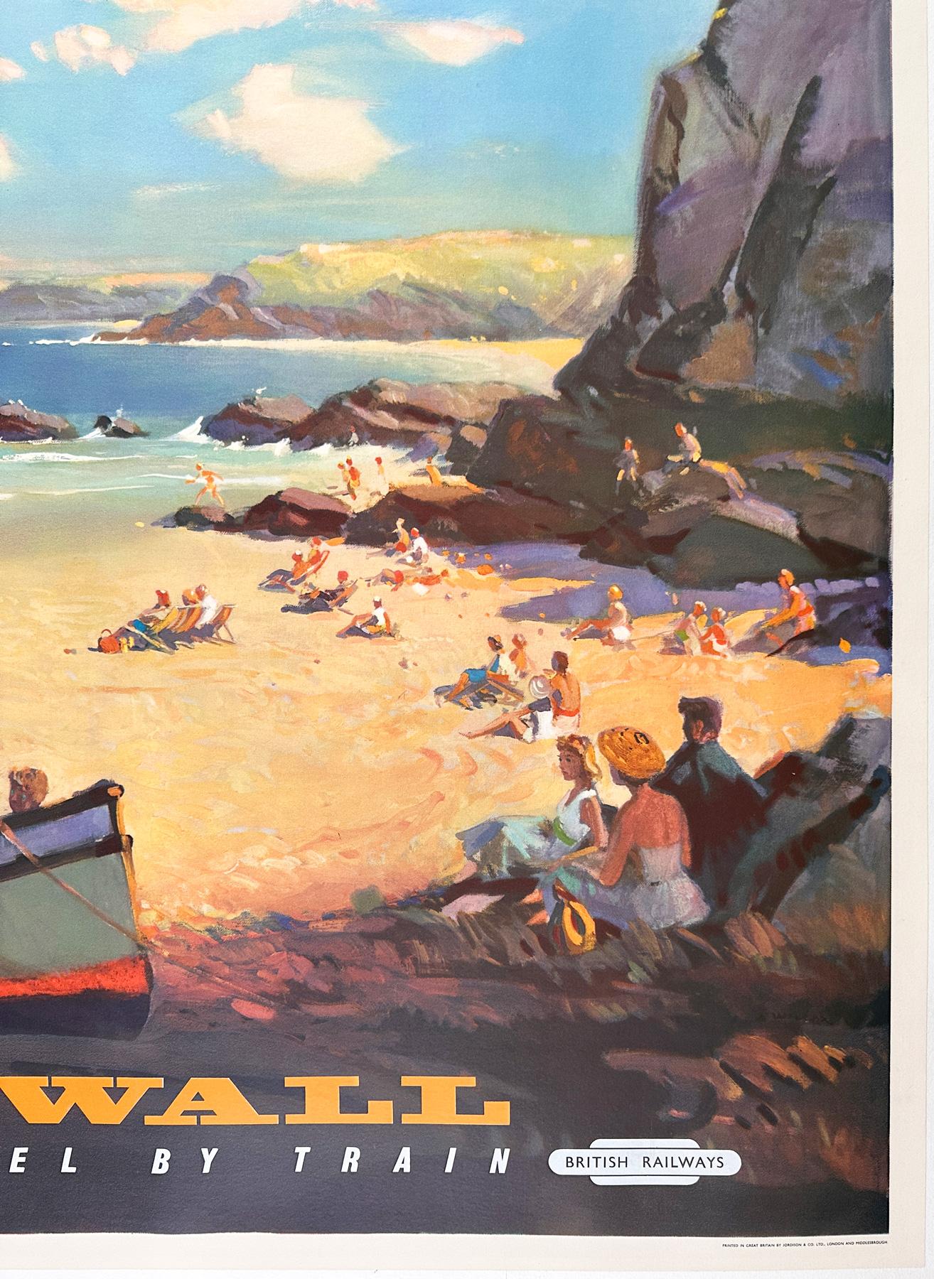 Cornwall 1960 British Railways Quad Travel Advertising Poster, Leslie Wilcox 3