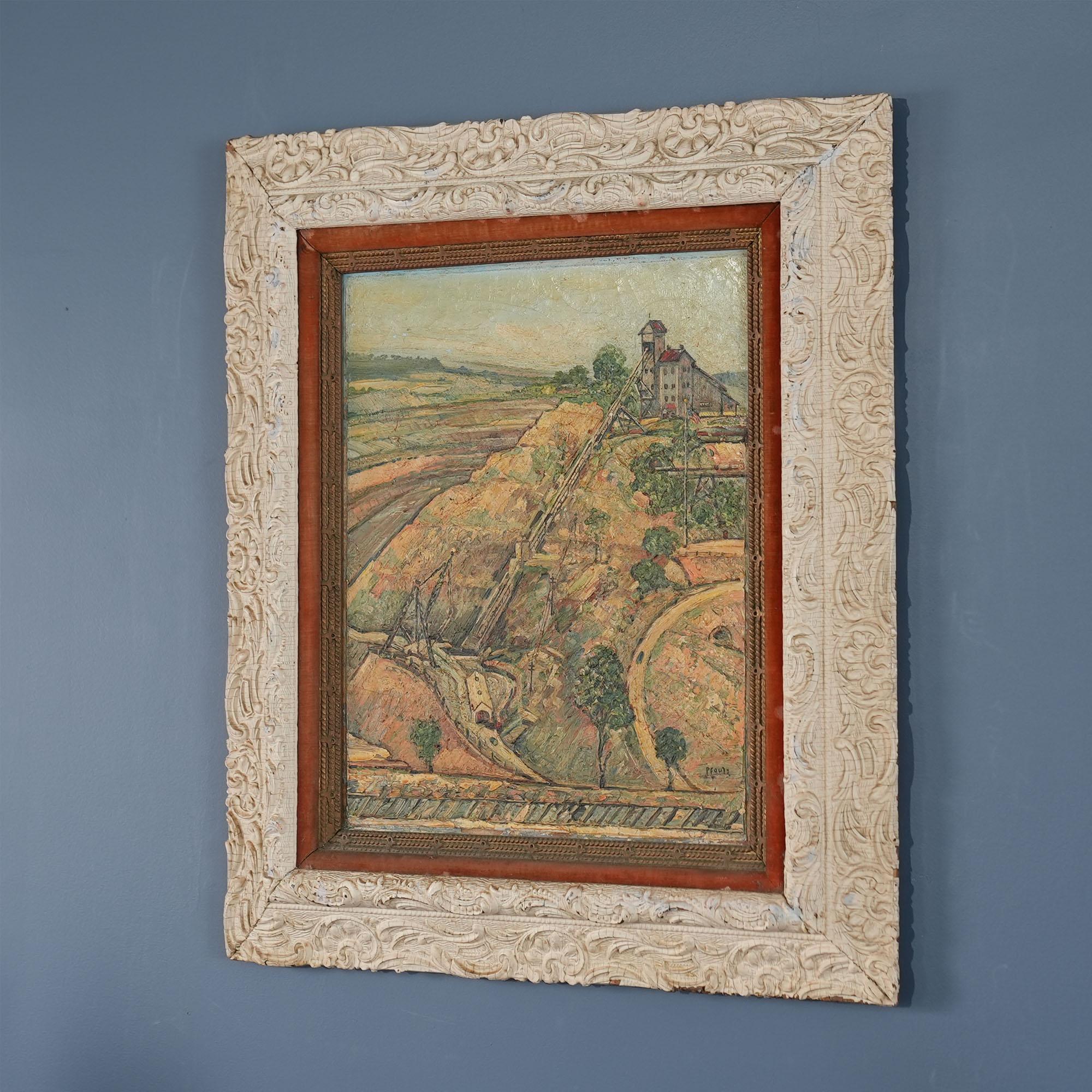Hand-Painted Cornwall Iron Banks Original Oil Painting For Sale