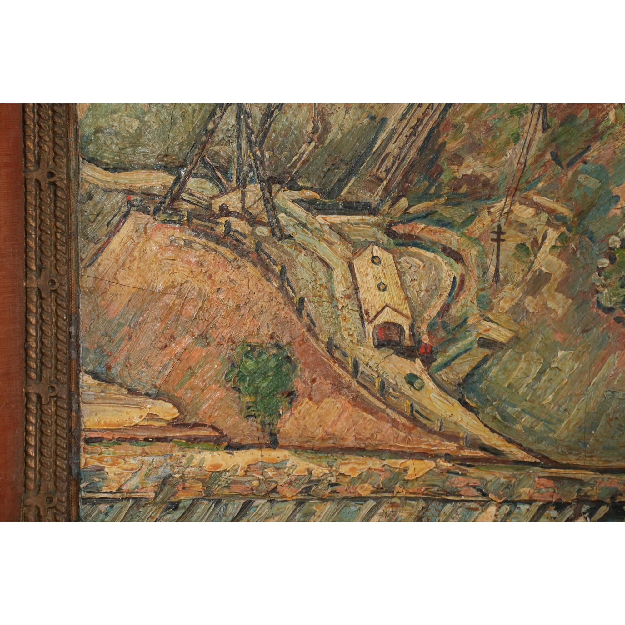 Cornwall Iron Banks Original Oil Painting In Good Condition For Sale In Annville, PA