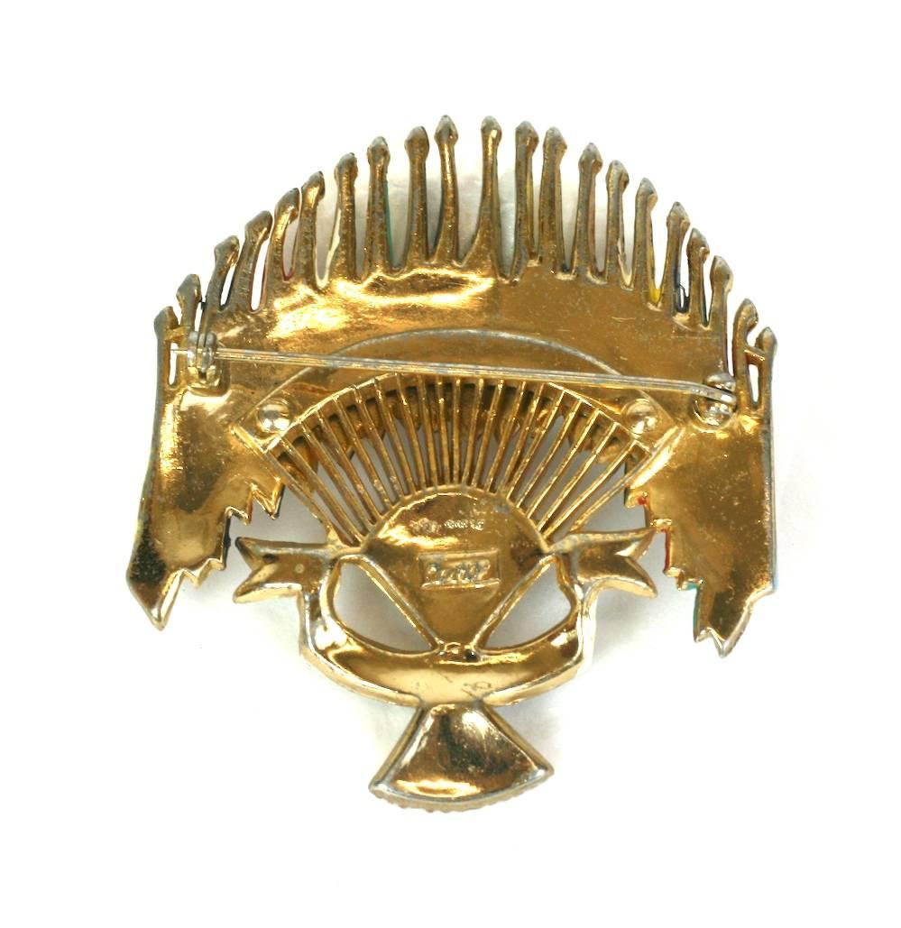 Art Deco Coro 1930's Flag of Nations Brooch For Sale
