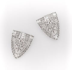 CORO 1932 “Duette” Silver Rhodium Plated Cut Steel Rhinestone Brooch Dress Clip