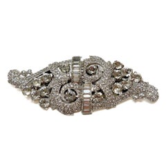 Coro Art Deco 1930s Vintage Paste Duette Clip Brooch