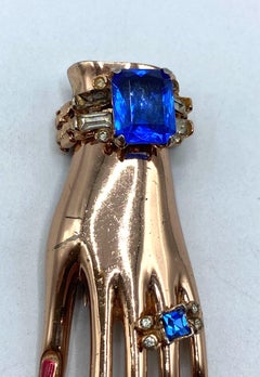 Coro Craft Rose Gold on Sterling Silver Hand Fur Clip, Adolph Katz 1944